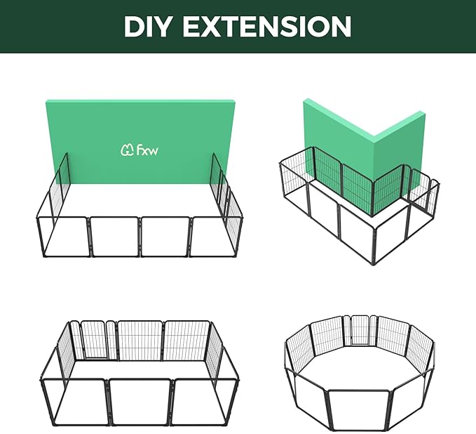 FXW Homeplus Unleashed Indoor Dog Playpen - Stress-Free and Safe Play, Heavy Duty 24 Inch 5 Acrylic Panels + 5 Wire Panels Dog Pen for Puppy and Small Dogs, Black│Patented-PurrikoPets