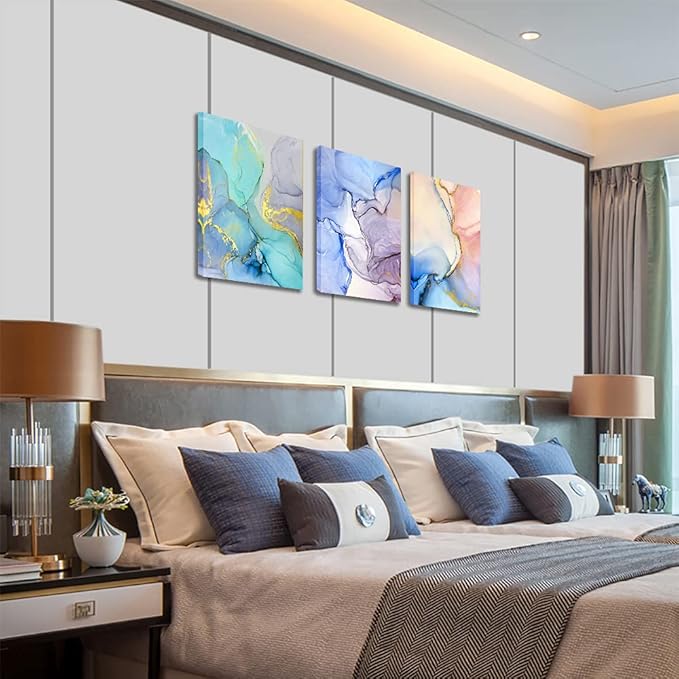 Abstract Wall Decor For Living Room Large Size Canvas Wall Art Paintings For Bedroom Colorful Color Abstract Wall Artworks Pictures For Office Decor Bathroom Home Decorations Art 3 Piece 20x28-PurrikoPets