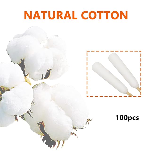 6 Inch Long Cotton Swabs of Medium and Large Pets Ears Cleaning or Makeup 100pcs-PurrikoPets