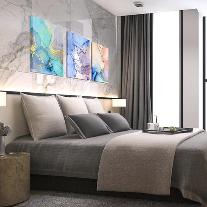 Abstract Wall Decor For Living Room Large Size Canvas Wall Art Paintings For Bedroom Colorful Color Abstract Wall Artworks Pictures For Office Decor Bathroom Home Decorations Art 3 Piece 20x28-PurrikoPets