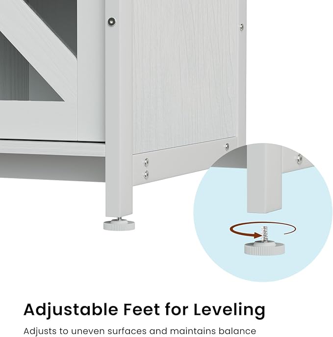 55-75 Gallon Aquarium Stand Heavy Duty Steel Frame, Fish Tank Cabinet with Accessories Storage for Reptile Terrarium & Turtle Tank - 1000lbs Capacity (White)-PurrikoPets