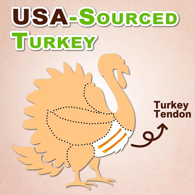 Afreschi Natural Turkey Tendon Ring (M) 10 oz, USA-Sourced Turkey Tendon, All Natural Puppy Chew, Hypoallergenic, Rawhide Alternative, for Medium Breeds-PurrikoPets