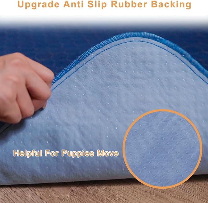 2Pack Pee Pads for Dogs Washable 53”x53”, Extra Large Puppy Pads Waterproof, Super Absorption, Anti Skid for Whelping Training-PurrikoPets
