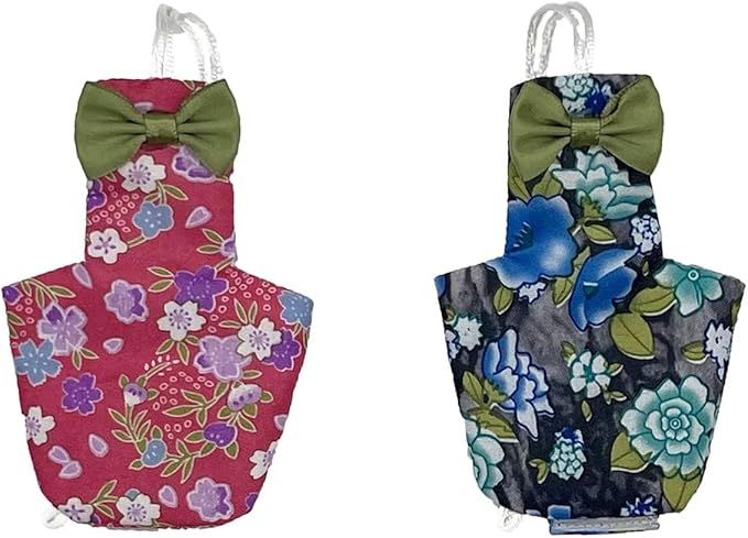 2 PCS Star Parrot Clothes for Birds Red&Balck Reusable Canary Birds Boutique Flyper Adjustable Bird Diape-PurrikoPets