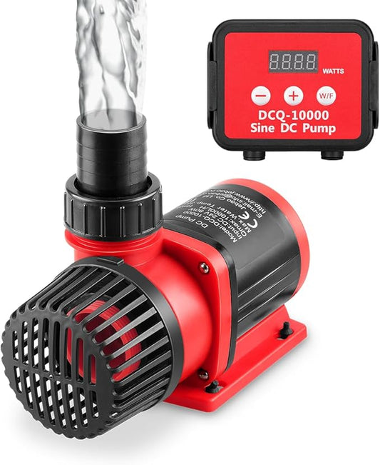 2640GPH 80W Aquarium DC Retrun Pump With LCD display Controller,DC24V 18FT Lift Controllable water pump for fresh and marine water fish tank,100 speeds ECO Quiet inline and submersible pump-PurrikoPets