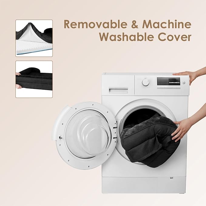 EHEYCIGA Orthopedic XL Dog Beds, Waterproof Memory Foam Dog Bed for Extra Large Dogs, Non-Slip Bottom and Egg-Crate Foam Big Pet Couch Bed with Washable Removable Cover, Black-PurrikoPets