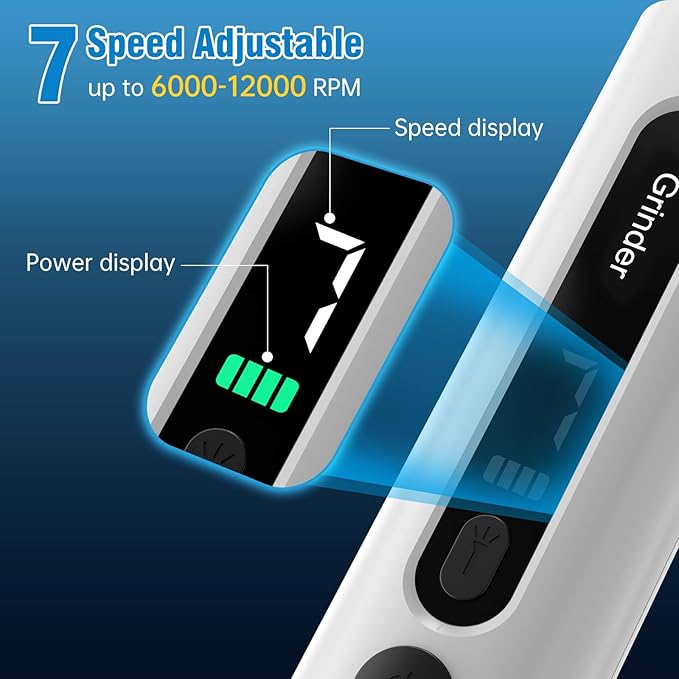 Dog Nail Grinder, 7-Speed Quiet Electric Dog Nail Trimmers, Dog Nail Clippers with Sponge Dust Collection & File for Small Medium Large Dogs, Rechargeable Pet Paw Grooming Supplies Kit-PurrikoPets