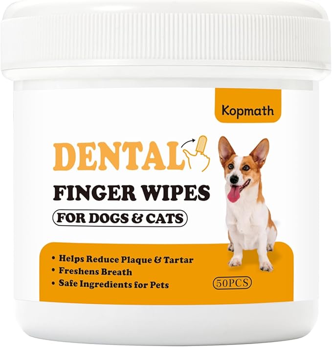 Finger Brushes for Dental Care of Pets, Teeth Cleaning Finger Wipes, Dog Dental Wipes, Reduce Plaque & Tartar, Freshen Breath, Safe & Natural Pet Dental Wipes for Dogs Teeth-PurrikoPets
