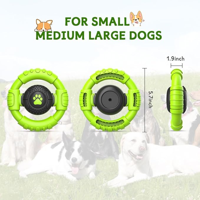 Dog Toys for Aggressive Chewers Large Medium Small Breed Indestructible Durable Tough Squeaky Dog Chew Toys to Keep Them Busy Nylon Rubber Interactive Dog Toys-PurrikoPets