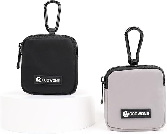 Dog Treat Pouch 2 PCS, Waterproof Small Dog Treat Bag for Leash, Hands Free Dog Walking Bag with Carabiner, Dog Poop Bag Holder for Pet Puppy Travel or Outdoor Use, Zipper Closure to Avoid Spilling-PurrikoPets