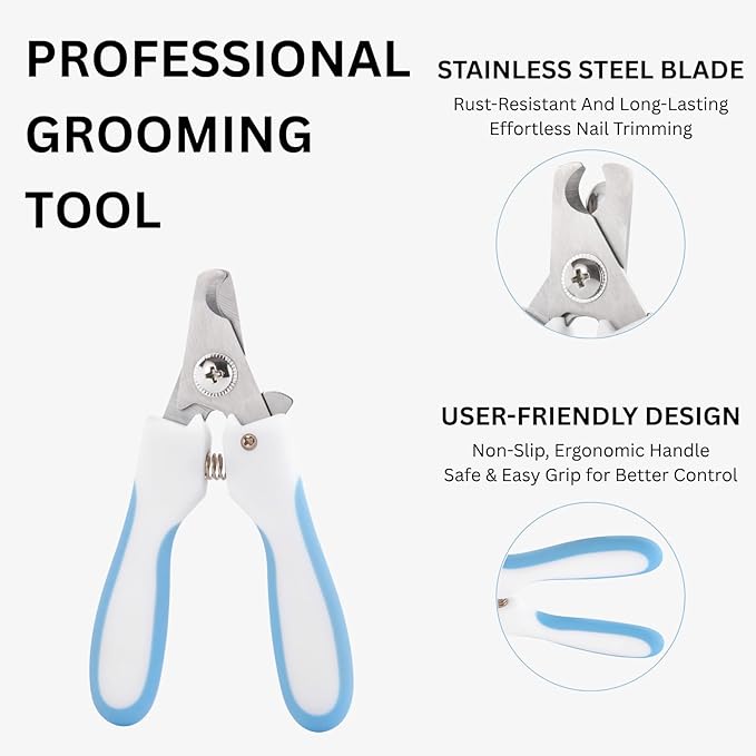 AIXINPET Dog & Cat Nail Clippers and Trimmers - with Free Nail File, Protective Guard to Avoid Over Cutting, Extra Sharp Blade - Suitable for Small to Large Dogs & Cats, Birds and Rabbits (Large)-PurrikoPets