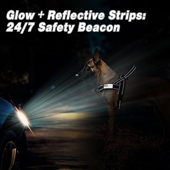 Forestpaw No Pull Dog Harness - Soft Flannel Padded Tactical Dog Vest Harness with Quick Release Buckle, Adjustable Reflective Pet Harness for Medium Dogs Walking Training,Black M-PurrikoPets