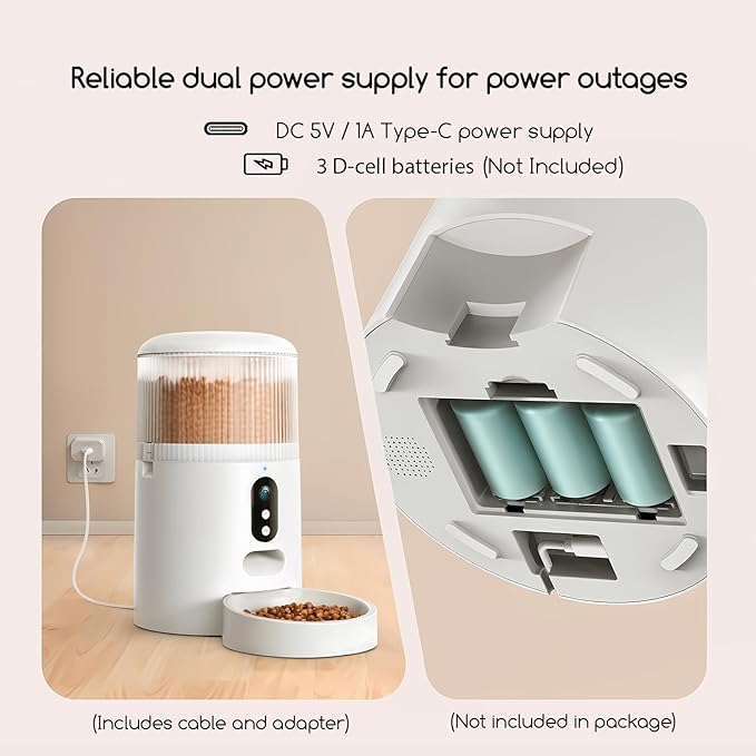 faroro Automatic Cat Feeder with Camera, 3MP HD Video & Night Vision, 5G/2.4G WiFi Smart Pet Feeder with APP Control, 2-Way Audio, Motion Alerts, Low Food Sensor, Timed Cat Feeder for Cats & Dogs, 4L-PurrikoPets