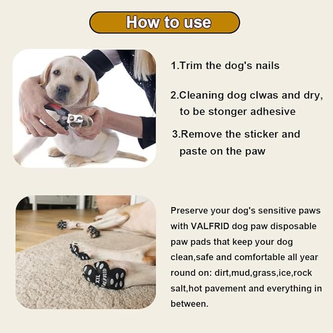 Dog Paw Protector Anti-Slip Grips to Keeps Dogs from Slipping On Hardwood Floors,Disposable Self Adhesive Resistant Dog Shoes Booties Socks Replacement M 24 Pieces-PurrikoPets