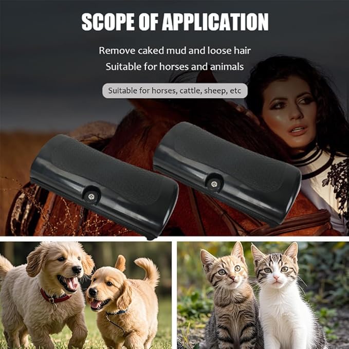 2Pc Deshedding Brush Rhykin Brush for Pets, Pet Hair Removal Tool,Suitable for Cats, Dogs, Rabbits, and Horses-PurrikoPets