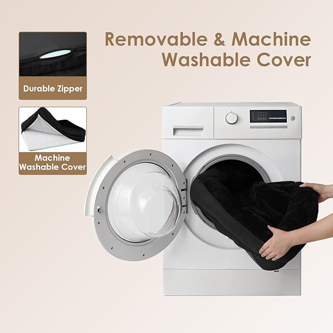 EHEYCIGA Memory Foam Dog Bed for Large Sized, Orthopedic Dog Sofa with Sides and Waterproof Liner, Washable Bolster Pet Couch with Removable Cover, 41x27x7.5 Inch, Black-PurrikoPets