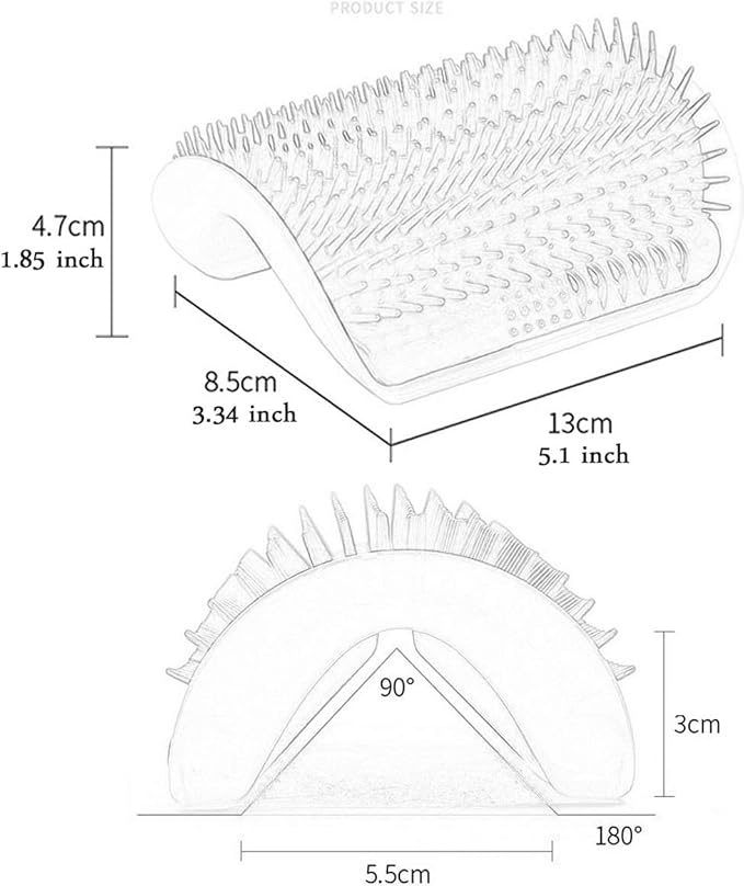4 Pack Cat Self Groomer with Catnip Pouch,Cats Corner Massage Comb Grooming Brush Tool for Kitten Puppy (2 Black/2 Grey)-PurrikoPets