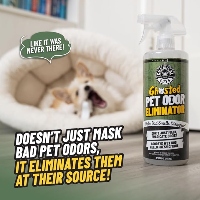 Ghosted Pet Odor Eliminator, Refresh Your Home, Car, Office, & More, from Chemical Guys (32 Fl Oz) - Fresh Citrus Scent - PCS10232-PurrikoPets