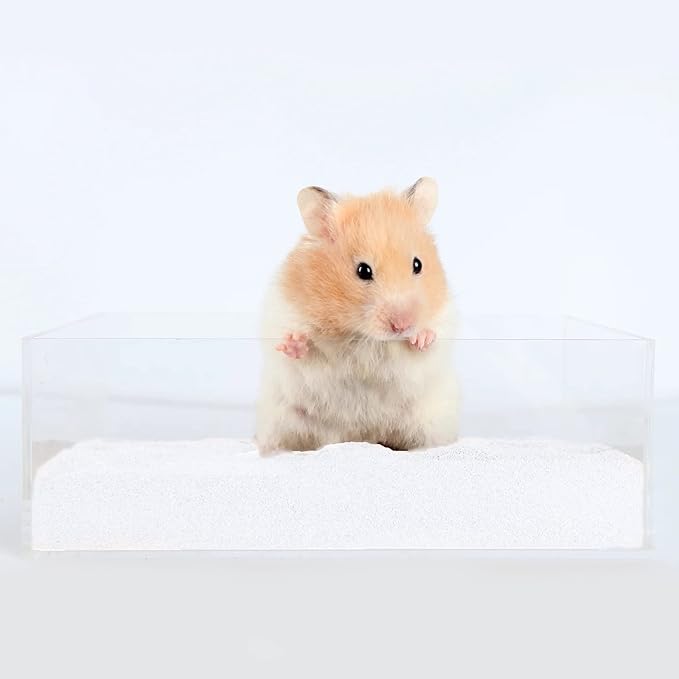 DR.DUDU Hamster Bath Sand, 6.6lb Dust Free Desert Sand or Potty Litter Sand for Hamster Chinchillas Gerbil Syrian Mice Small Animals (White)-PurrikoPets