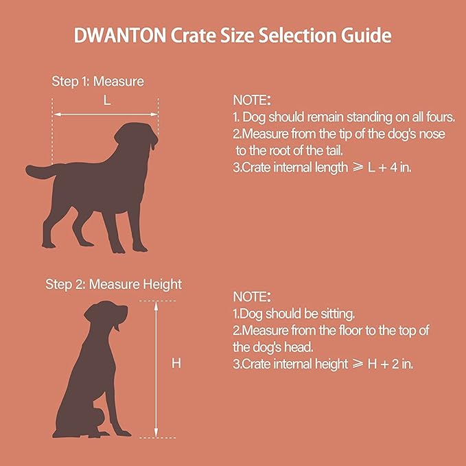 DWANTON Dog Crate Furniture with Cushion, Wooden Kennel Table with Double Doors, Indoor Dog House, Large Size, 38.5" L, Greige-PurrikoPets