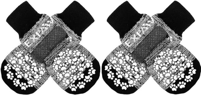 EXPAWLORER Anti Slip Dog Socks to Prevent Licking Paws, Dog Shoes for Hot Pavement, Dog Booties for Small Medium Large Senior Dogs, Traction Control Boots & Paw Protectors for Hardwood Floors-PurrikoPets