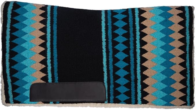 Fleece Bottom Contoured Saddle Pad - 34" x 40" | New Zealand Wool Top | 3/4" Felt Core | Contoured Fit | Hypoallergenic Fleece Lining | Weighs 8 lbs-PurrikoPets