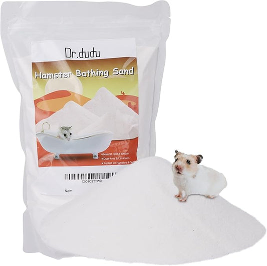 DR.DUDU Hamster Bath Sand, 6.6lb Dust Free Desert Sand or Potty Litter Sand for Hamster Chinchillas Gerbil Syrian Mice Small Animals (White)-PurrikoPets