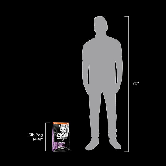 Go! Solutions Carnivore, Grain-Free, Protein Rich Dry Cat Food, Chicken, Turkey and Duck Recipe, 3 lb Bag-PurrikoPets