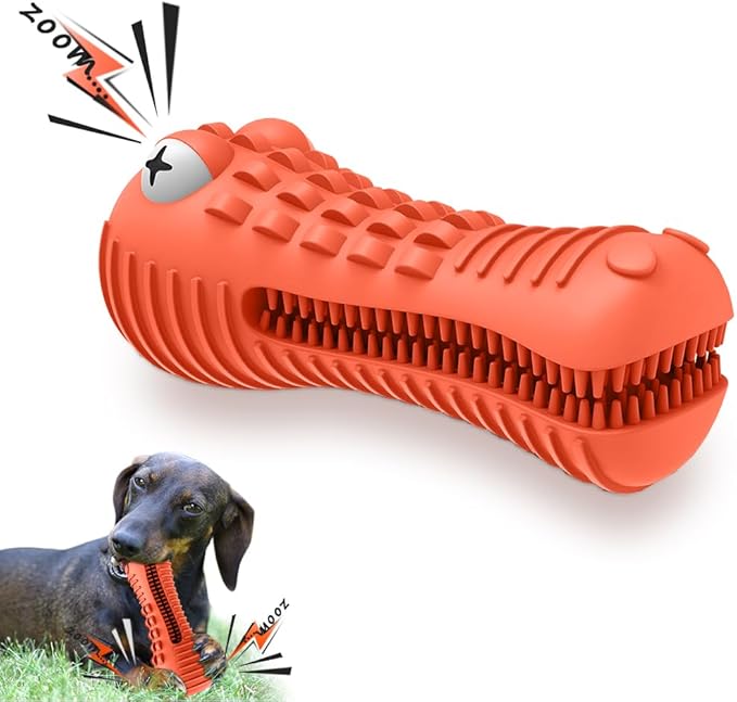 Dog Toys for Aggressive Chewers Large Medium Breed, Indestructible Dog Toothbrush Chew Toys, Squeaky Interactive Tough Extremely Durable, Dogs Toys to Keep Them Busy-PurrikoPets