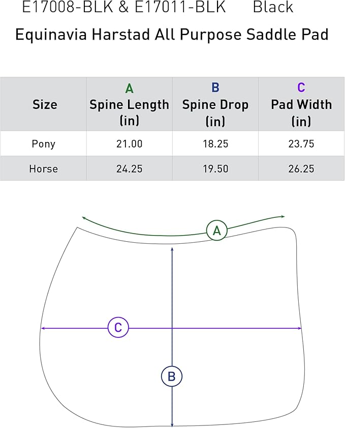 Equinavia Harstad All Purpose Saddle Pad | Classic & Durable | Moisture-Wicking Tricot Backing-PurrikoPets