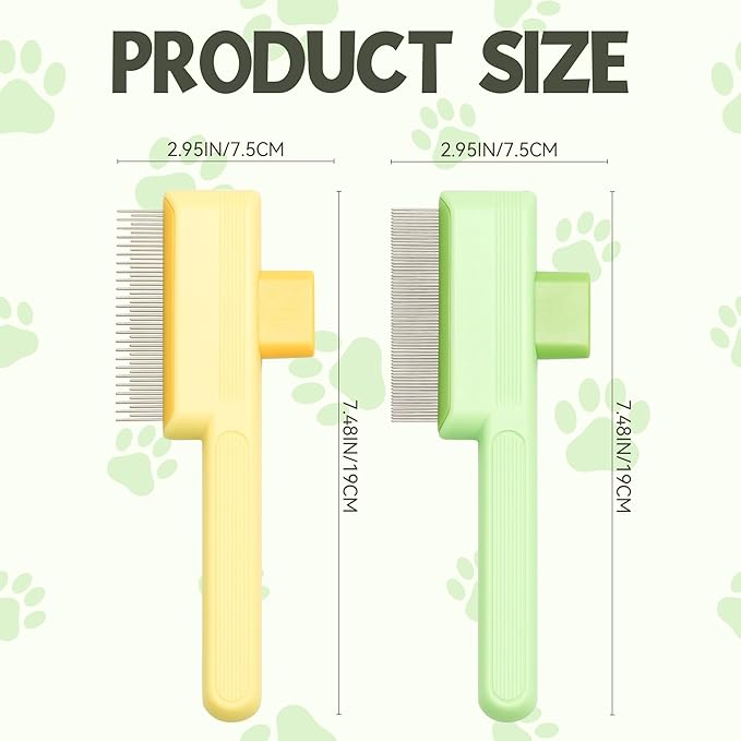 Flea Comb for Cats & Dogs Brush for Shedding Self Cleaning Pet Comb Lice Comb with Long & Short Stainless Steel Teeth Pet Hair Removal Tool 2025-PurrikoPets