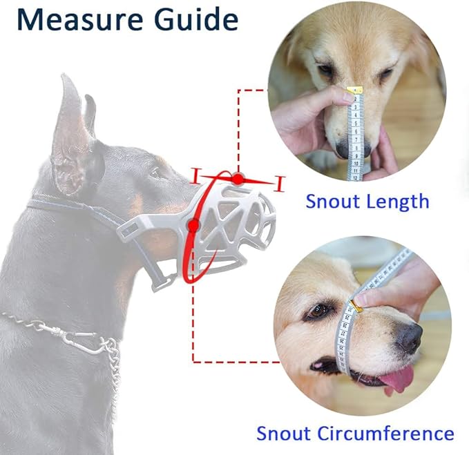 Dog Muzzle, Printed Basket Muzzle for Small Medium Large Dogs Dachshund, Beagle, German Shepherd, Breathable Pet Muzzles to Prevent Biting Chewing Scavenging, Allows Panting and Drinking-PurrikoPets