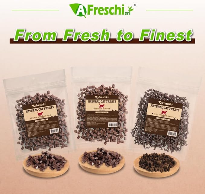 Afreschi Natural Cat Treats Chicken & Mackerel Star Shape 6 oz, All-Natural, High-Protein, Grain-Free, Healthy, Low-Fat, Easily Digestible-PurrikoPets