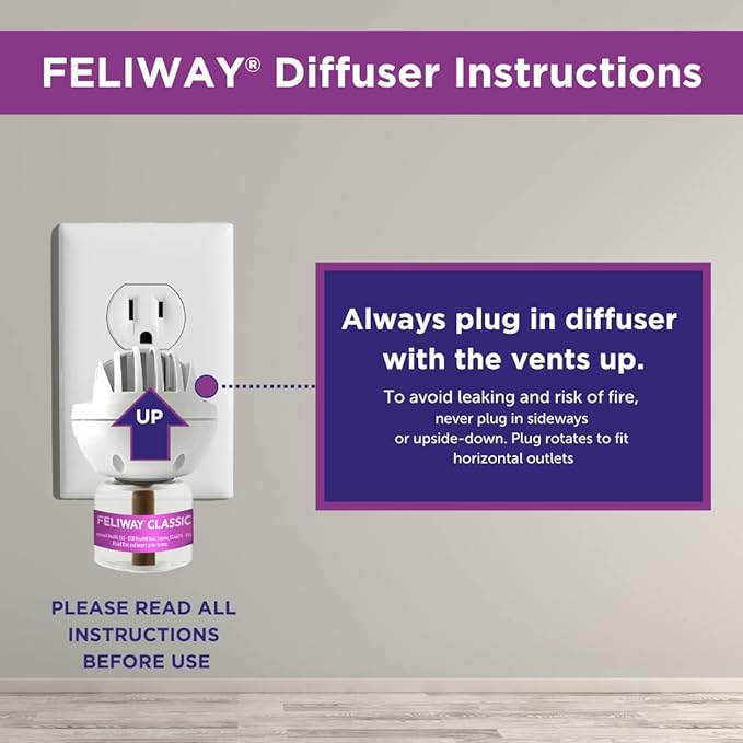 FELIWAY® Classic 3 x 30 Day Cat Calming Refills for Pheromone Diffuser, 3 x 48ml Value Pack - Helps Reduce Common Signs of Stress in Cats & Kittens, Enhanced Calming-PurrikoPets