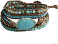 ZOSOJONA Women Wrap Bracelet Boho Natural Jasper Crystal Stone Beads Strand Bracelets