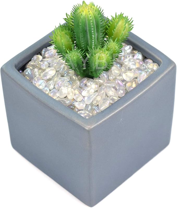 1Lb/460g Irregular Sea Glass Stones Artificial Crystal Gem Pebbles for Aquarium/Turtle Tank/Terrarium/Flowerpot/Vase Landscape Ornament Decoration, Hyun White-PurrikoPets