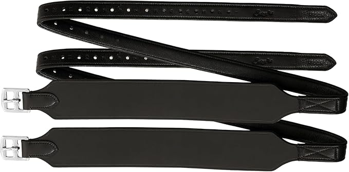 Exion Wide Stability Stirrup Leathers for English Saddles | Premium Cowhide Leather | Enhanced Leg Stability & Comfort | Sizes: 48" to 62"-PurrikoPets