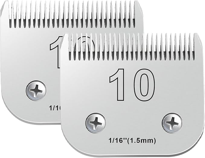 2PCS 10 Blades Dog Grooming Blades Compatible with Andis Dog Clippers,Dog Clipper Blades Compatible with Oster A5,Wahl km10 Dog Clippers for Animal Dog Cat Horse,Stainless-Steel Blade Sharp-PurrikoPets