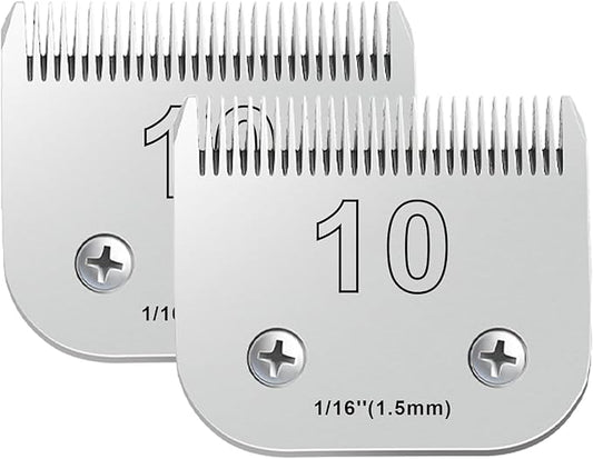 2PCS 10 Blades Dog Grooming Blades Compatible with Andis Dog Clippers,Dog Clipper Blades Compatible with Oster A5,Wahl km10 Dog Clippers for Animal Dog Cat Horse,Stainless-Steel Blade Sharp-PurrikoPets