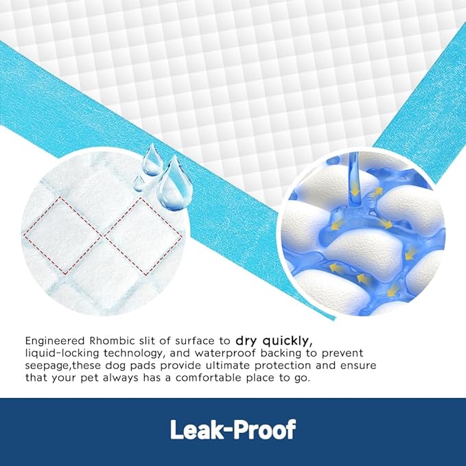 100 Count 22” x 22” Disposable Dog Pee Pads, Super Absorbent Leakproof Puppy Pads Quick Drying, Pee Pads for Dogs, Potty Dog Training Pads-PurrikoPets