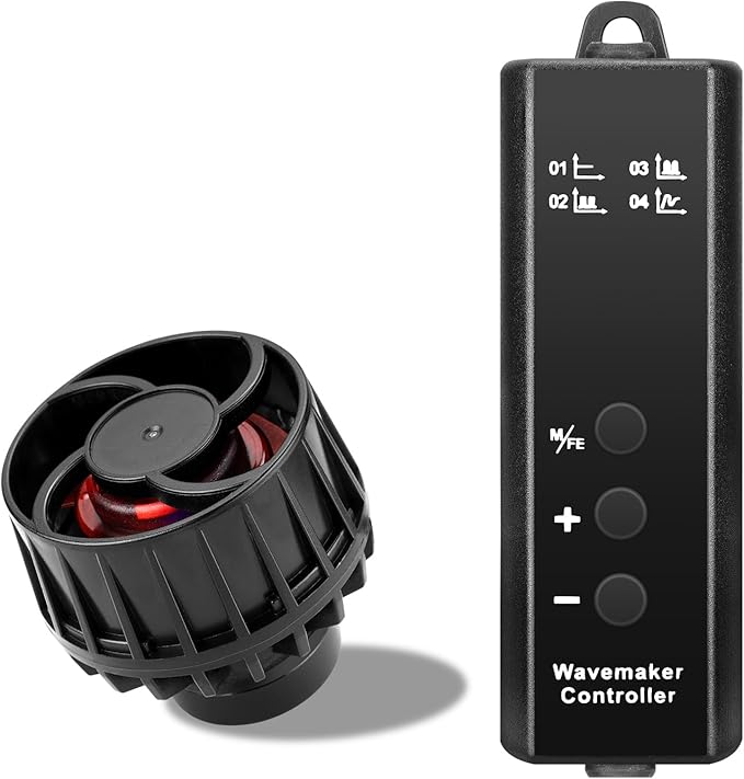 1050GPH Aquarium Wave Maker with Controller Mini DC12V 6W Powerhead with Magnetic Mounting, Nano Wavemaker for 10 to 50 Gallon thickness up to 8mm(1/4") Tank,-PurrikoPets
