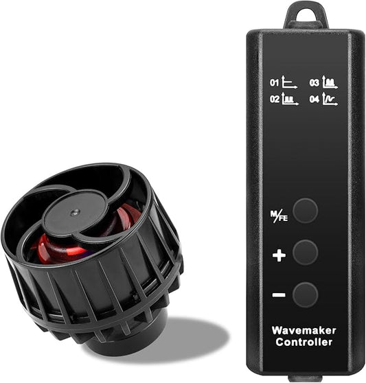 1050GPH Aquarium Wave Maker with Controller Mini DC12V 6W Powerhead with Magnetic Mounting, Nano Wavemaker for 10 to 50 Gallon thickness up to 8mm(1/4") Tank,-PurrikoPets