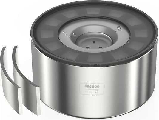 1Gallon No Spill Water Bowl for Dogs, Double-Wall Stainless Steel with Splash-Proof Paws Lid and Floating Disk, Non-Slip Base, Easy to Clean Slow Water Feeder for Large Medium Dogs-PurrikoPets