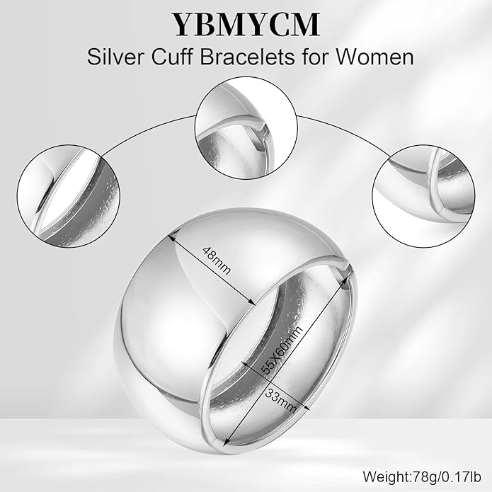 YMBYCM Chunky Bangle Bracelets for Women Trendy Wide Chunky Cuff Bracelets Wrap Bracelet