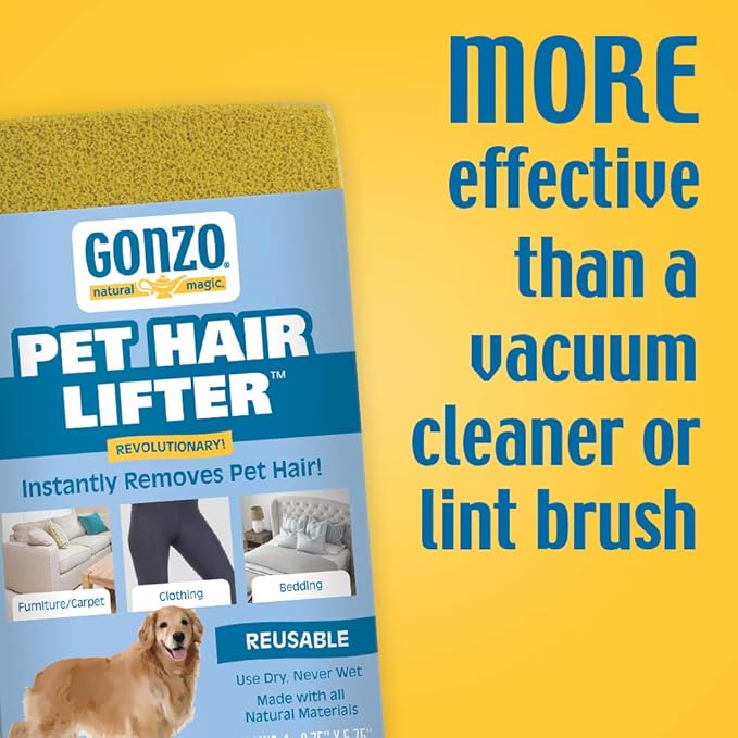 Gonzo Pet Hair Remover - 2 Pack - Lift and Remove Dog, Cat and Other Pet Hair from Furniture, Carpet, Bedding and Clothing-PurrikoPets