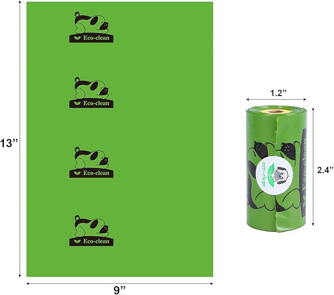 ECO-CLEAN Dog Poop Bags with 3 Bags Left Indicator - 360 Count Extra Thick and Leak Proof Pet Waste Bags with 1 dispenser, Unscented-PurrikoPets