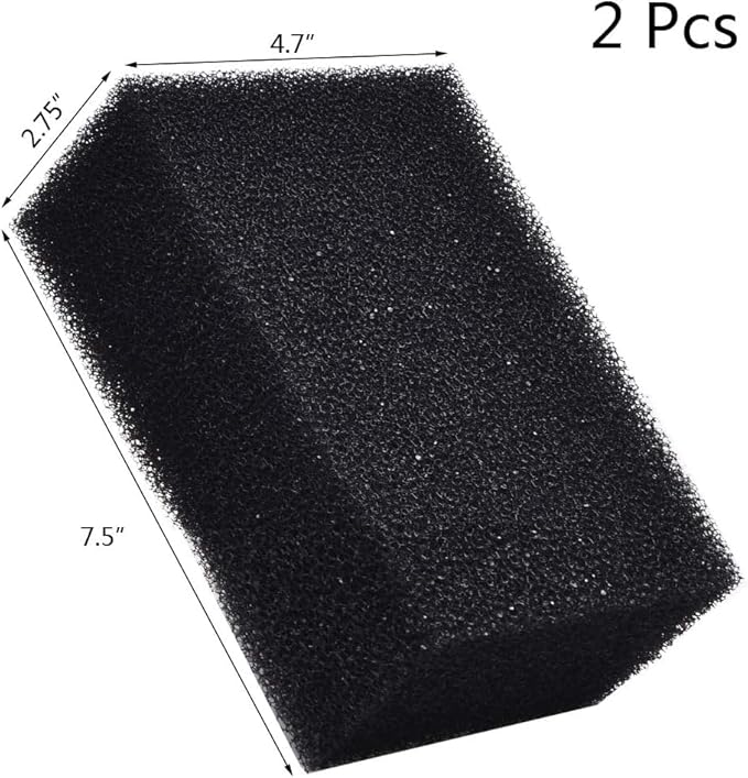ALEGI Filter Foam Sponges, Bio Sponge Filter Media Pad, Cut-to-Size Foam for Aquarium Fish Tank (7.5" x 4.7" x 2.75" (2pcs))-PurrikoPets