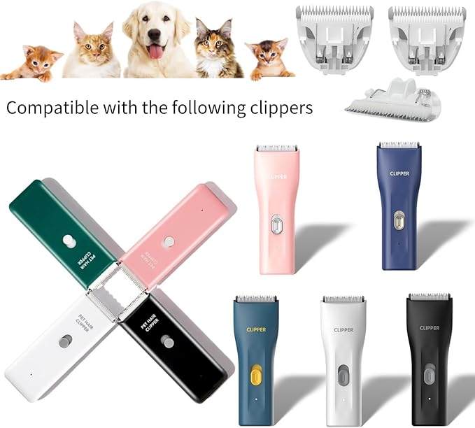 6 Pack Ceramic Blades Replacement for Dog Grooming Clippers, Detachable Pet Clipper Blades for Dogs,Cats Hair Trimming-PurrikoPets