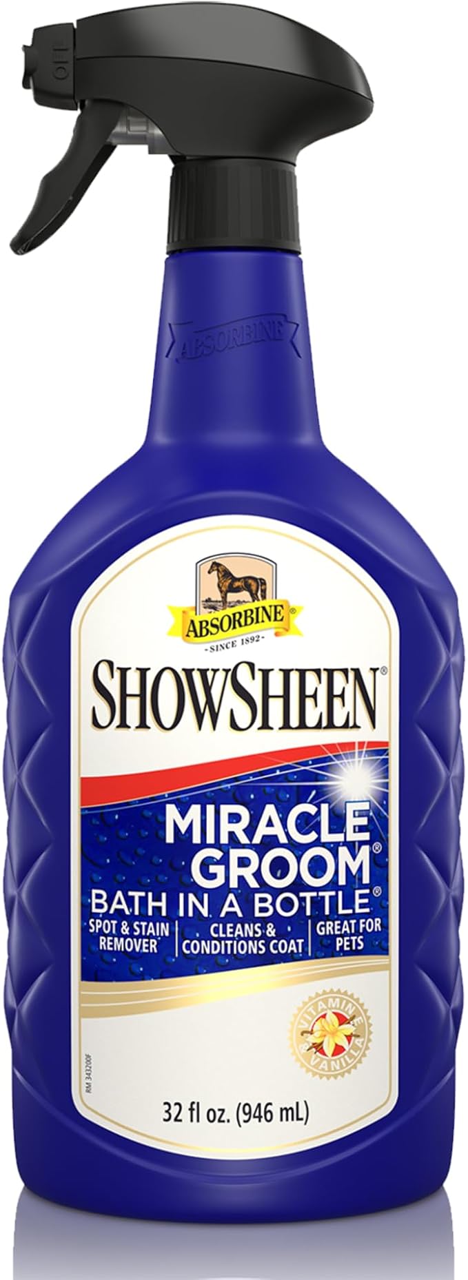 Absorbine ShowSheen Miracle Groom Waterless Shampoo, 5-in-1 Formula for Coat, Mane & Tail, 32oz-PurrikoPets