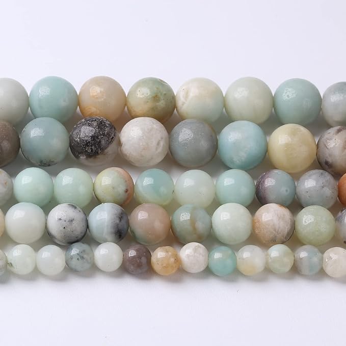 4mm 90pcs Natural Stone Beads Colorful Amazonite Gemstone Round Loose Beads for Jewelry Making DIY Bracelet Necklace Earrings15 Inch (Amazonite Beads, 4mm)